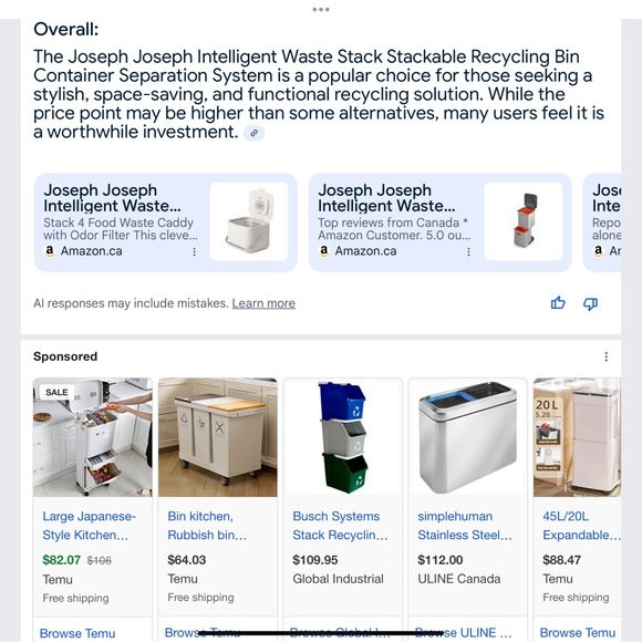 Joseph Joseph Stone and Green Kitchen Intelligent Waste Bin - Picture 14 of 16